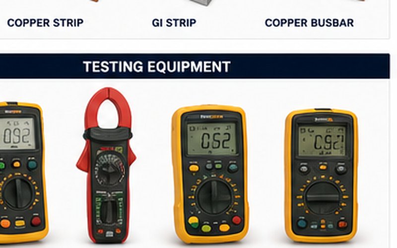 Digital earth resistance tester and testing accessories